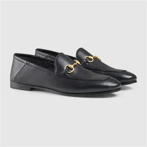 Black Leather Foldable Slim Horsebit Loafer 